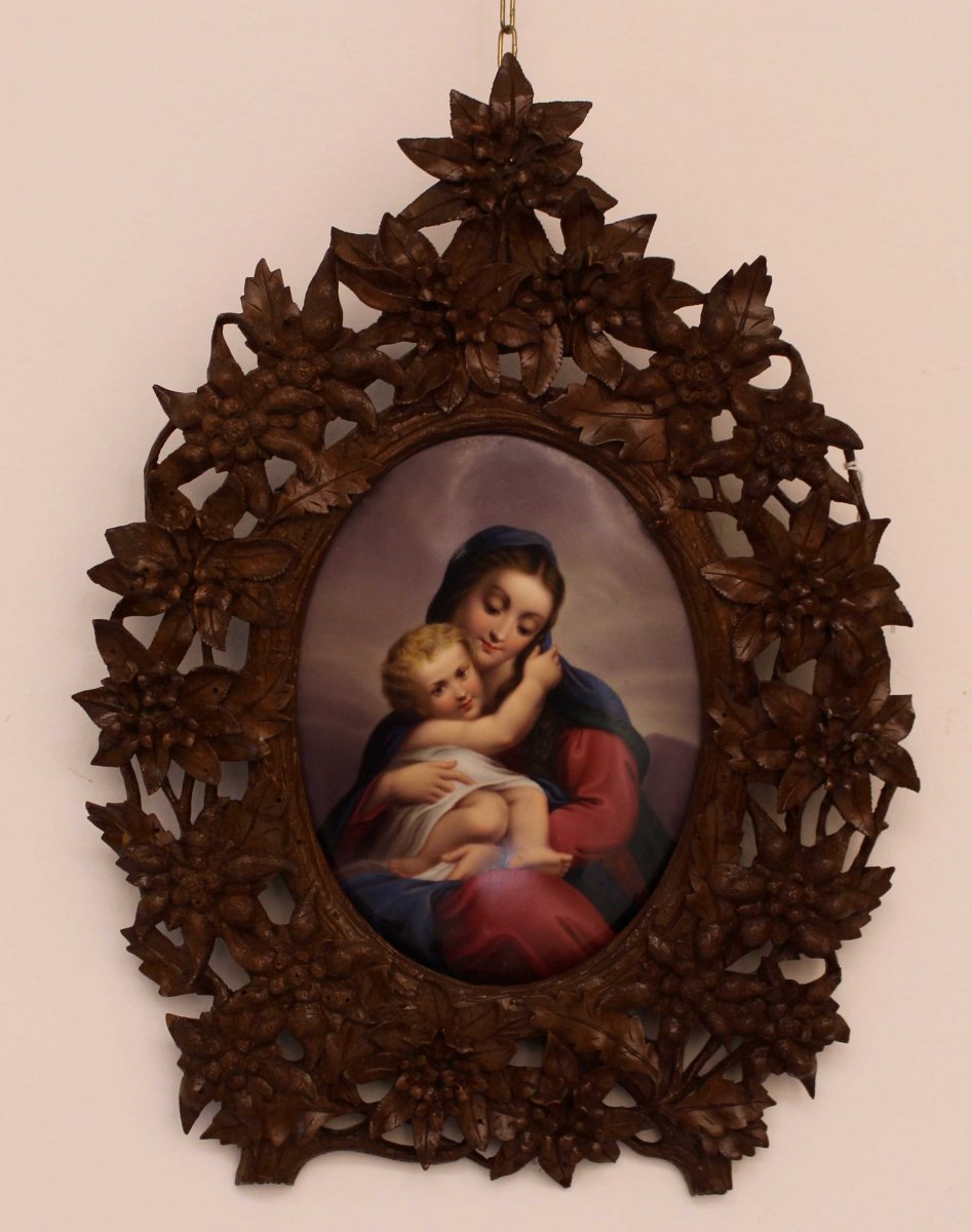  Vierge à l'Enfant Sur Porcelaine