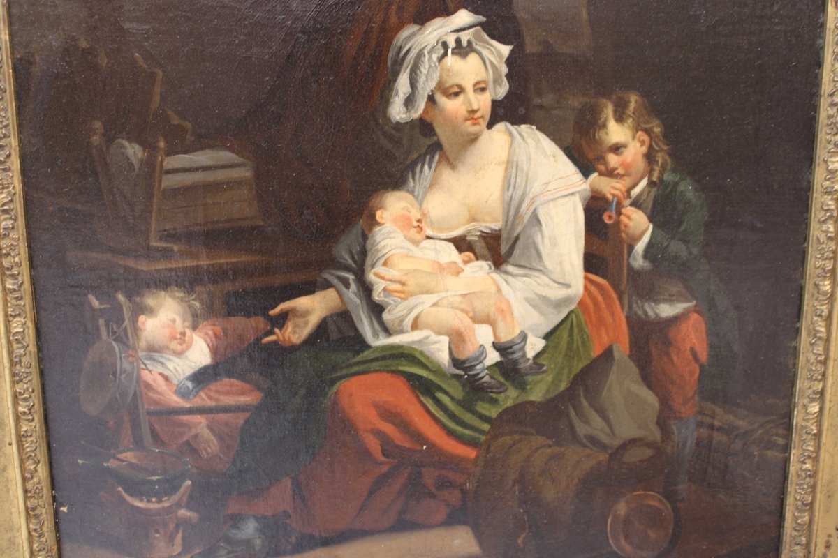 Copie du tableau : "Le silence " , de Jean Baptiste Greuze-photo-2