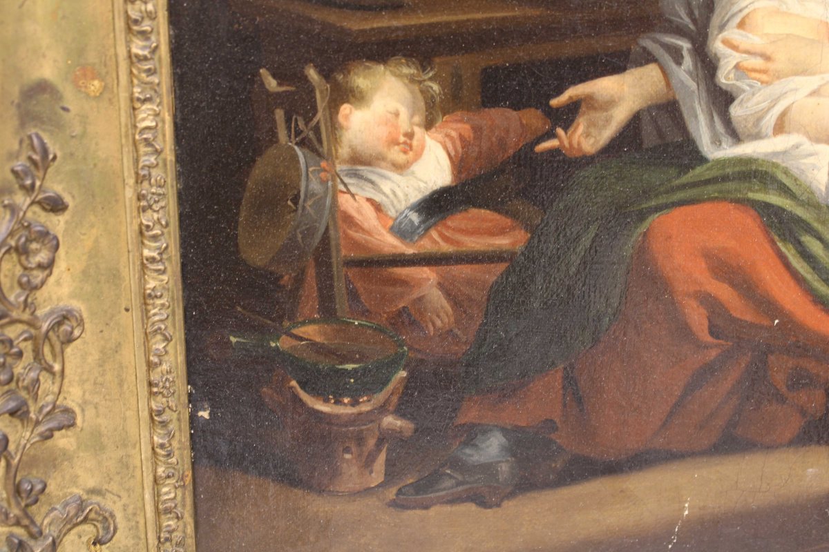 Copie du tableau : "Le silence " , de Jean Baptiste Greuze-photo-4