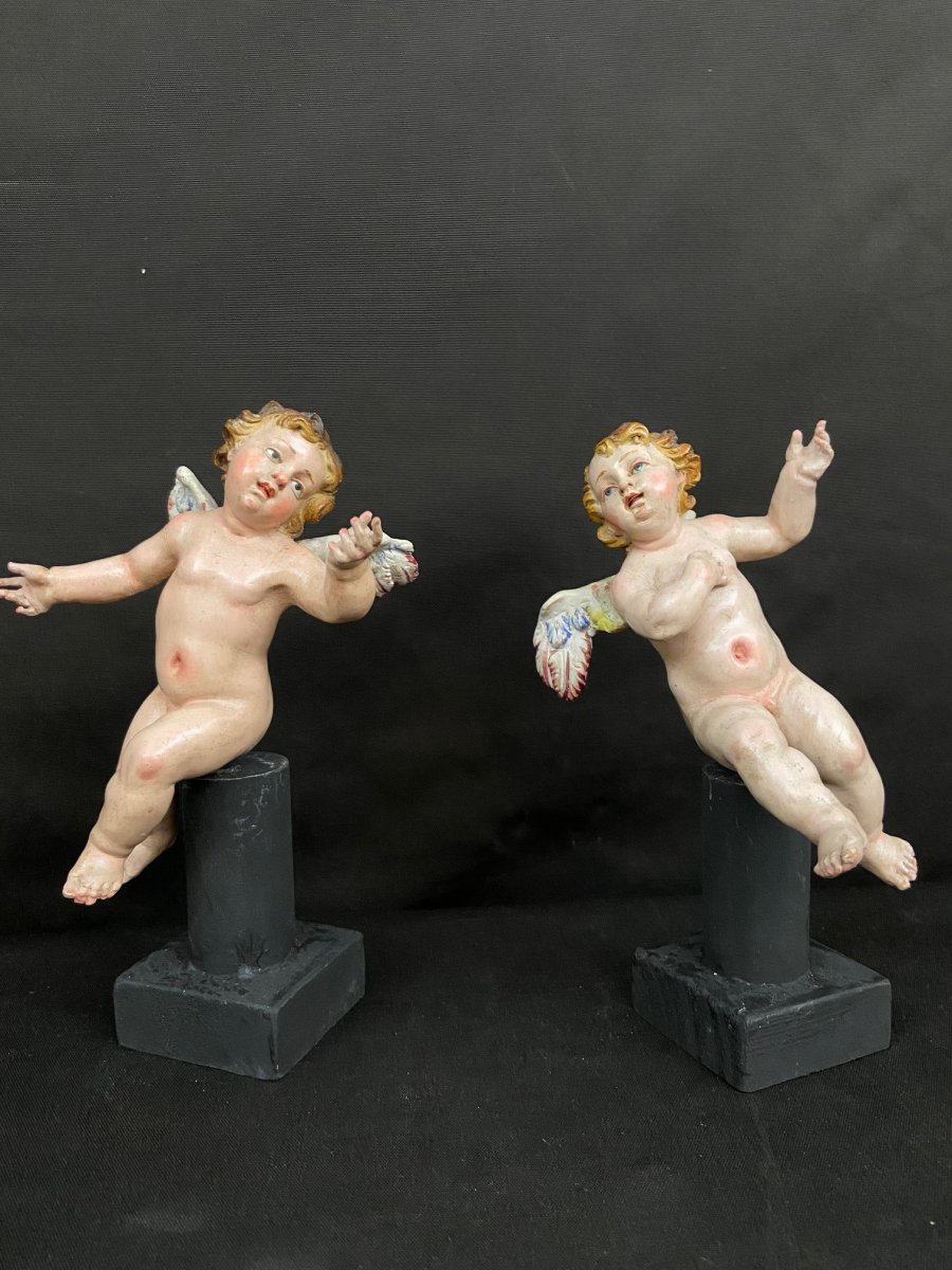 Anges En Terre Cuite Napolitaines Du XIX Siècle