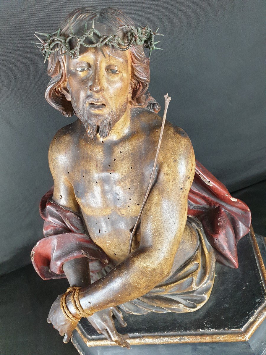 Ecce Homo,  Sculpture Napolitaine Du 18e Siècle-photo-3