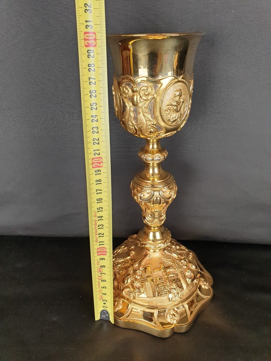 Calice En Argent Doré De Style Baroque Du XIXe Siècle-photo-2