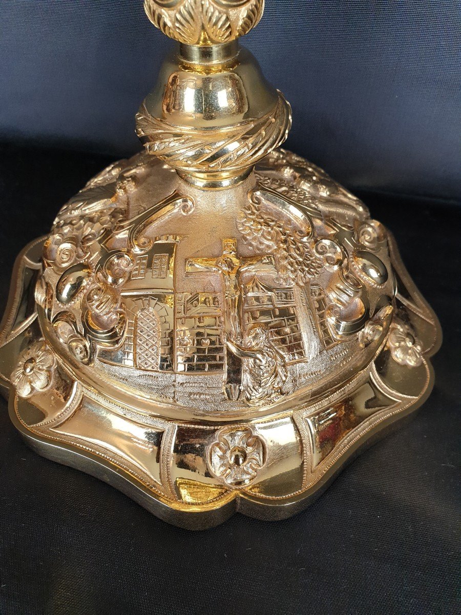 Calice En Argent Doré De Style Baroque Du XIXe Siècle-photo-3