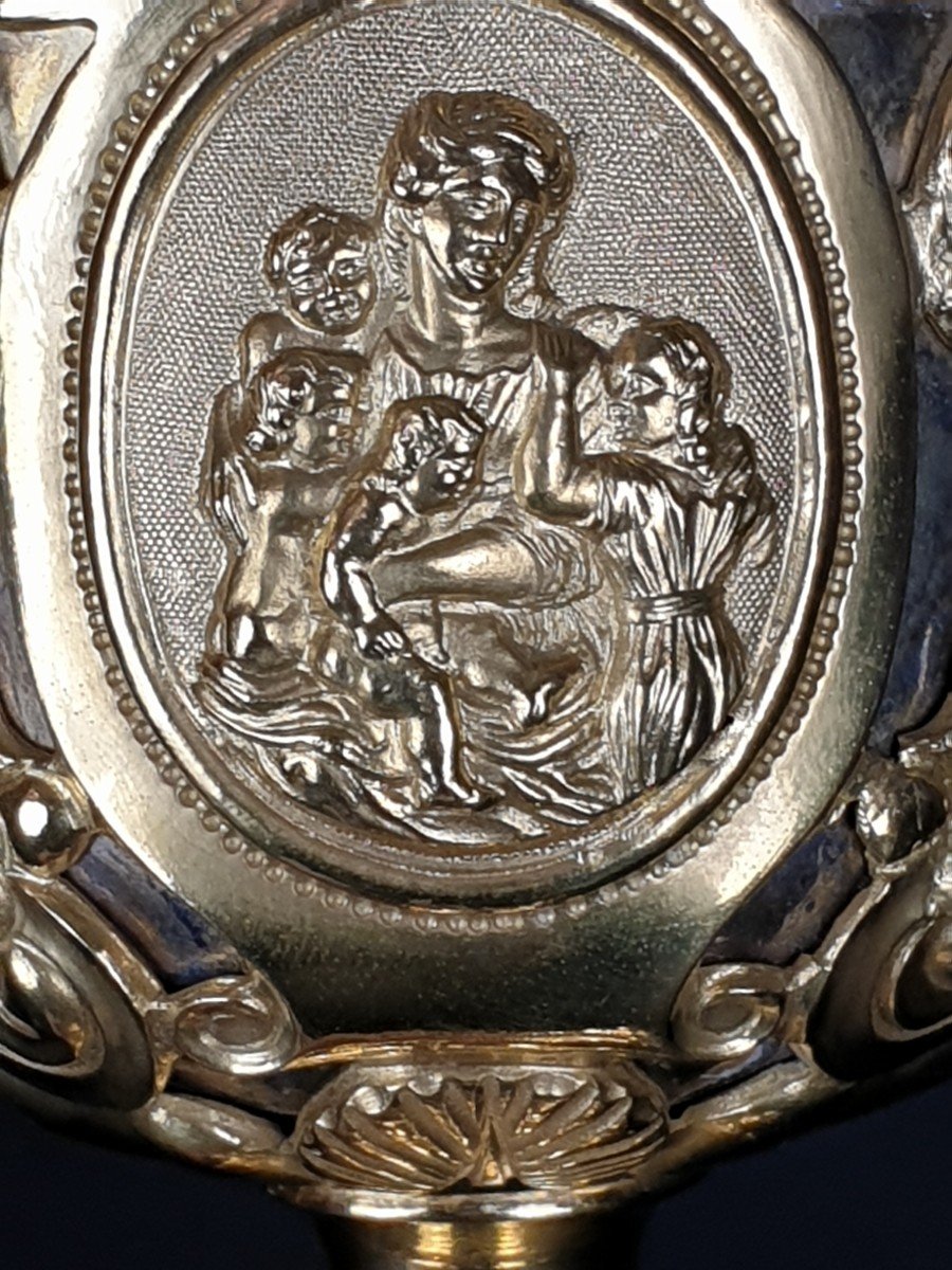 Calice En Argent Doré De Style Baroque Du XIXe Siècle-photo-4