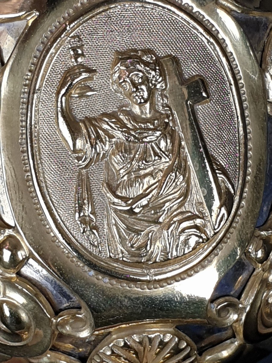Calice En Argent Doré De Style Baroque Du XIXe Siècle-photo-5