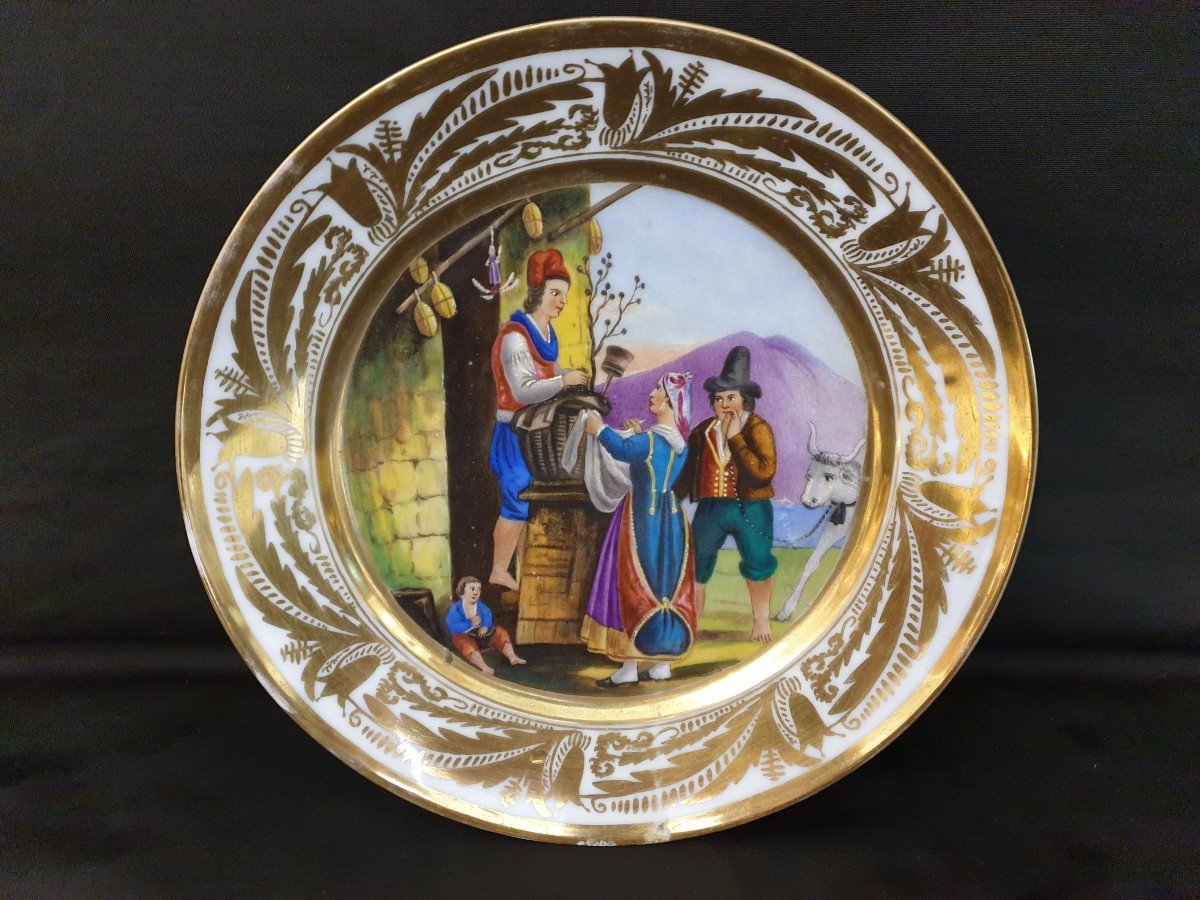 Collections de 20 Assiettes En Porcelaine  Napolitaines Signées Brandi 1840 -photo-2