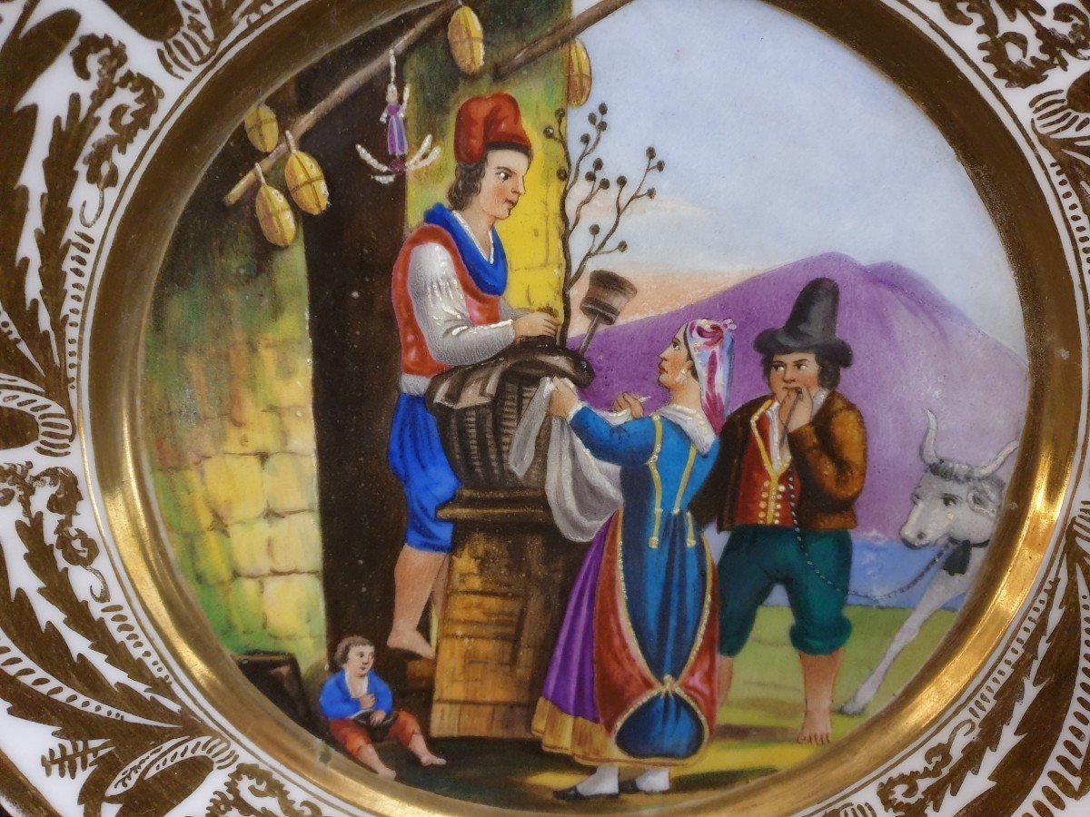 Collections de 20 Assiettes En Porcelaine  Napolitaines Signées Brandi 1840 -photo-1