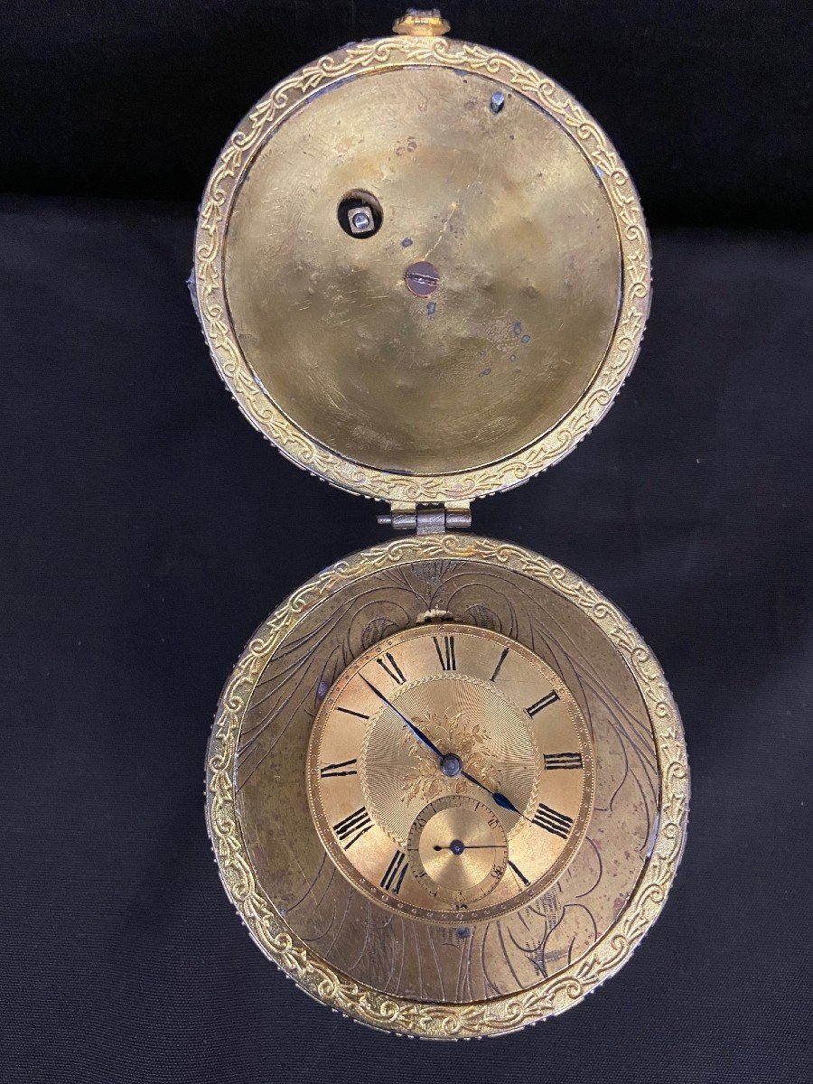 Oeuf En Porcelaine Avec Horloge Du 19ème Siècle-photo-1