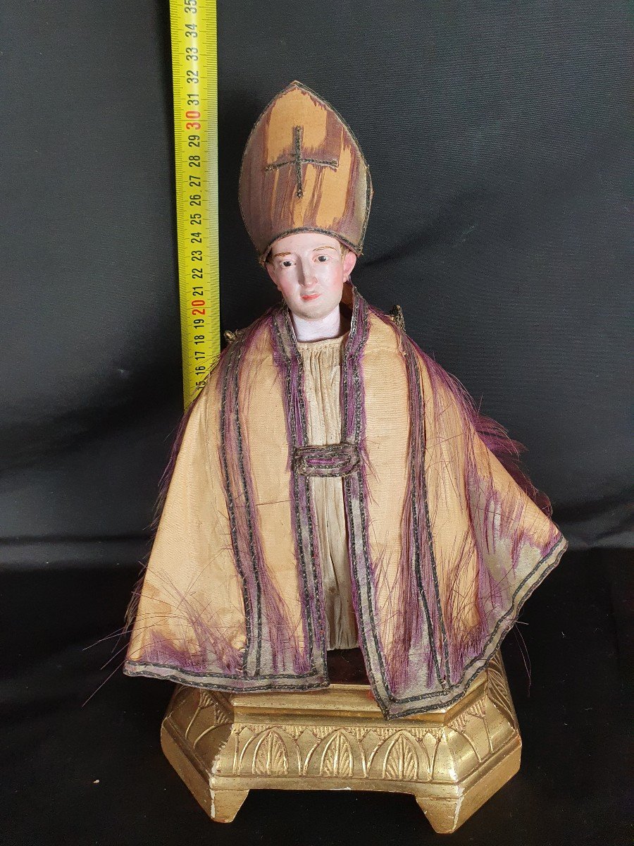 Sculpture Napolitaine De San Gennaro Du XIXe Siècle-photo-2