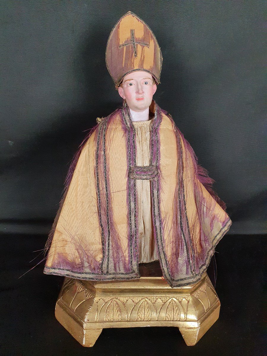 Sculpture Napolitaine De San Gennaro Du XIXe Siècle