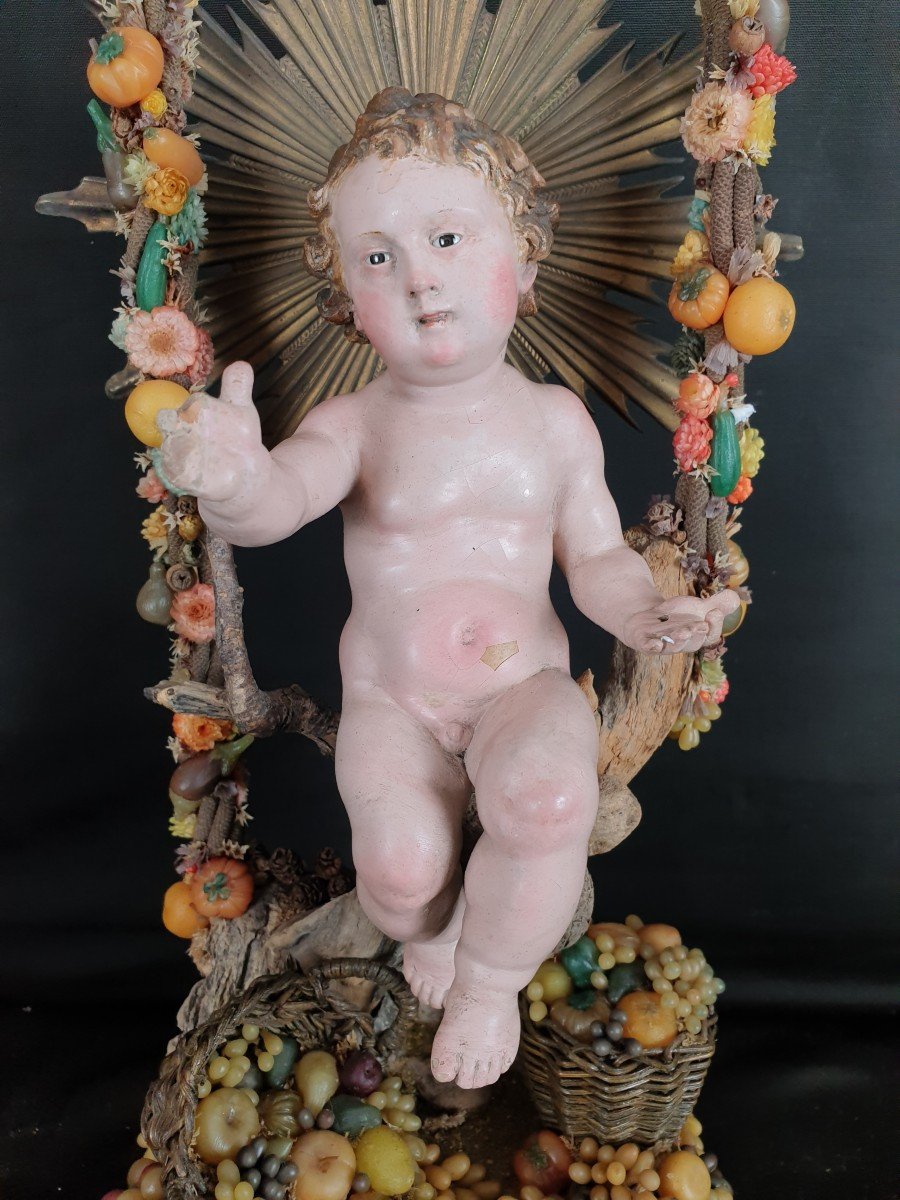 Enfant Jésus, Sculpture Napolitaine Du XIXe Siècle-photo-2