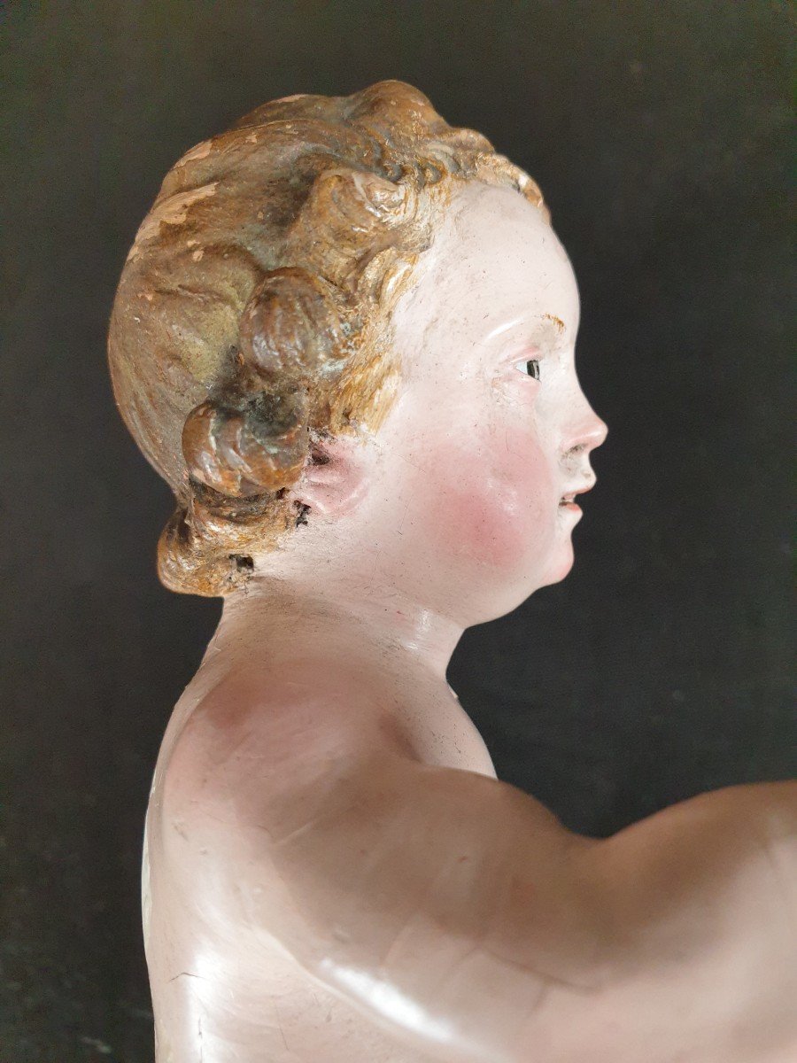 Enfant Jésus, Sculpture Napolitaine Du XIXe Siècle-photo-3