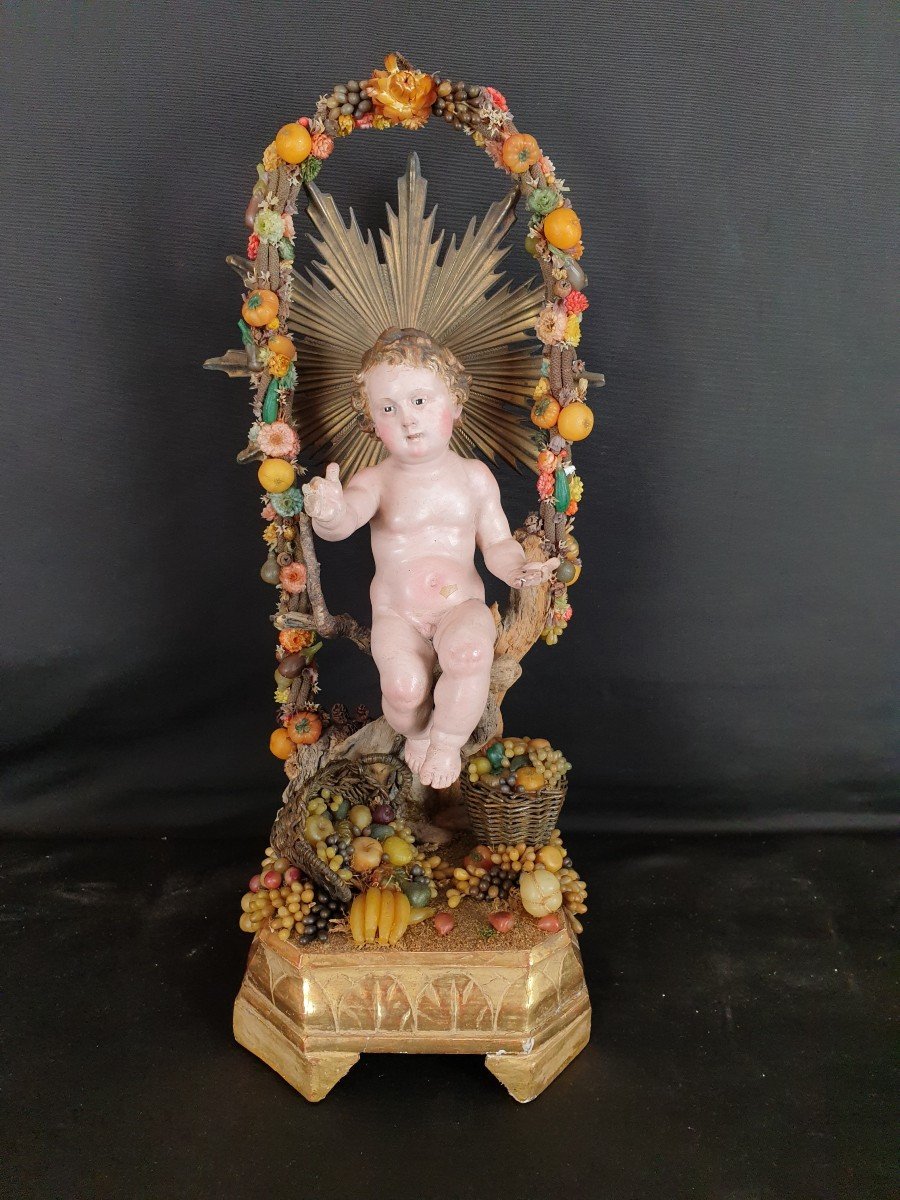 Enfant Jésus, Sculpture Napolitaine Du XIXe Siècle