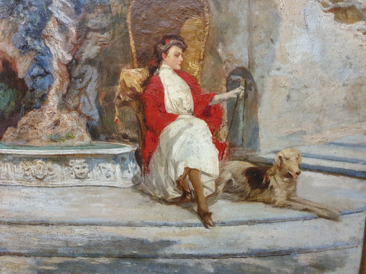 Moments De Détente, Peinture Du XIXe Siècle-photo-2