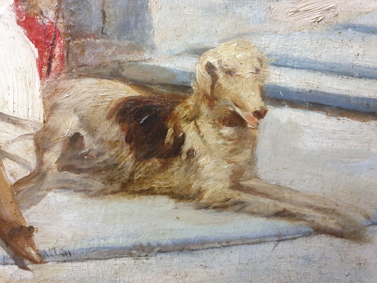 Moments De Détente, Peinture Du XIXe Siècle-photo-1