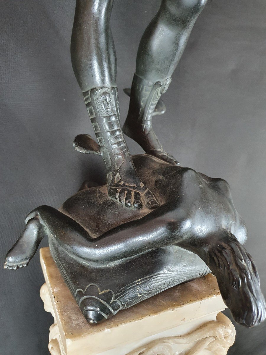Persée Avec La Tête De Méduse, Bronze Du XIXe Siècle-photo-1