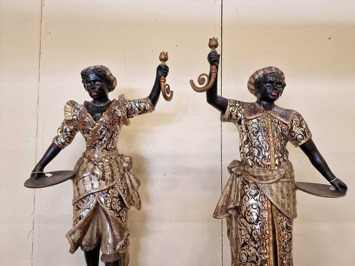 Paire De Maures Du 19ème Siècle-photo-4