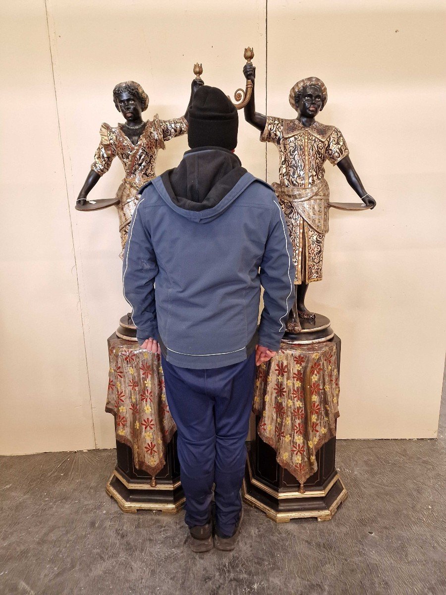 Paire De Maures Du 19ème Siècle-photo-1
