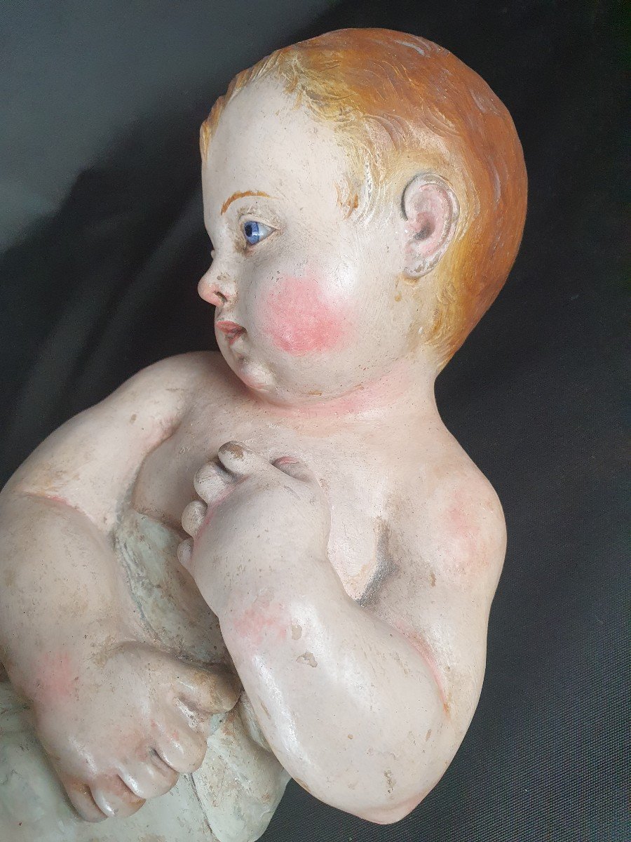 Bambinello, Sculpture Napolitaine Du XIXe Siècle-photo-4
