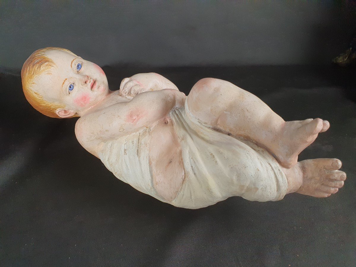 Bambinello, Sculpture Napolitaine Du XIXe Siècle-photo-3
