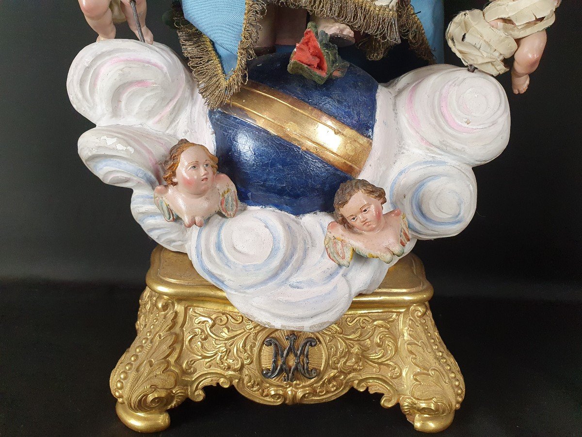 La Vierge Immaculée Et l'Enfant Jésus, Naples XIXe Siècle-photo-2