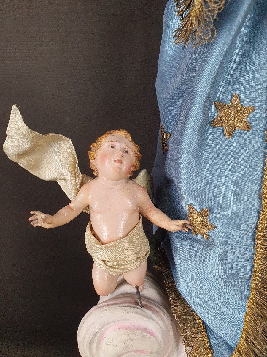 La Vierge Immaculée Et l'Enfant Jésus, Naples XIXe Siècle-photo-3