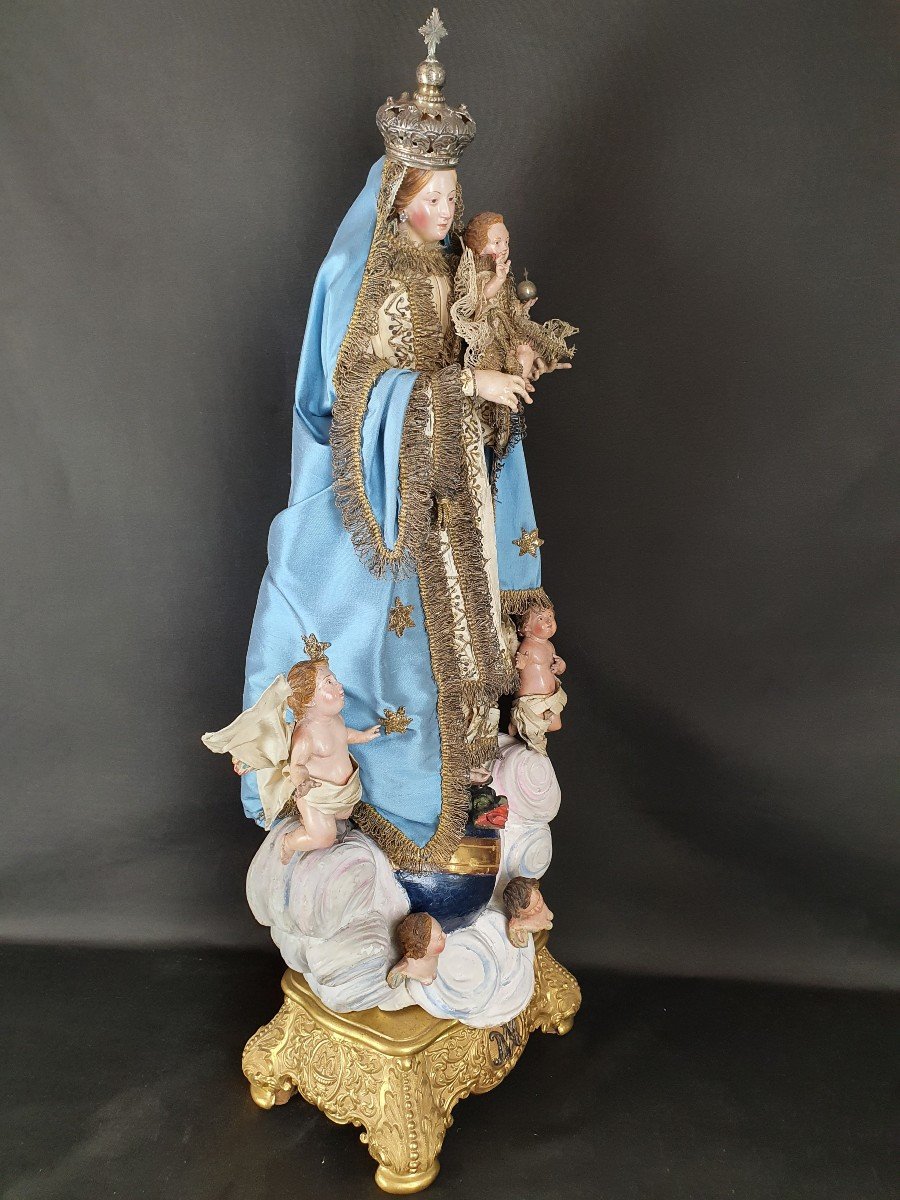 La Vierge Immaculée Et l'Enfant Jésus, Naples XIXe Siècle-photo-1