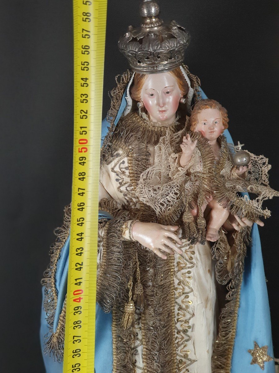 La Vierge Immaculée Et l'Enfant Jésus, Naples XIXe Siècle-photo-2