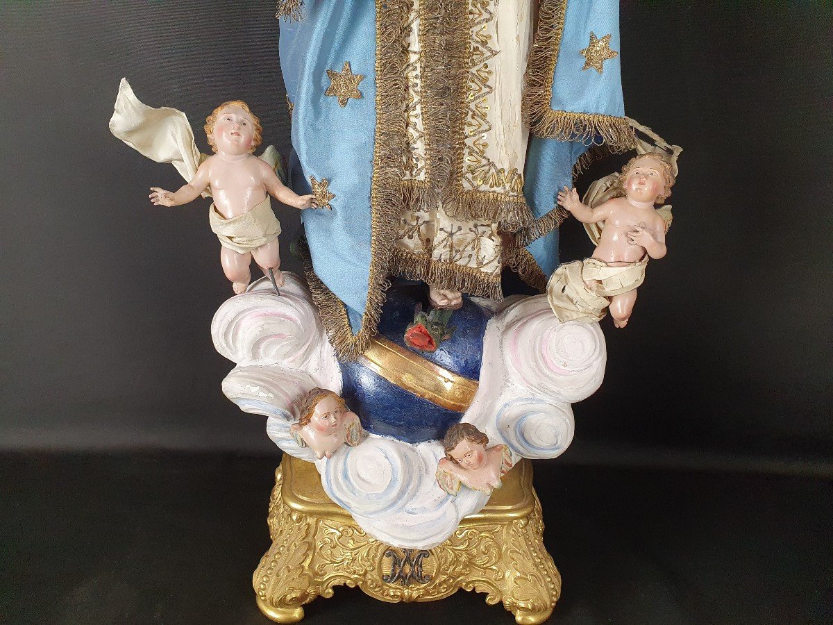 La Vierge Immaculée Et l'Enfant Jésus, Naples XIXe Siècle-photo-4