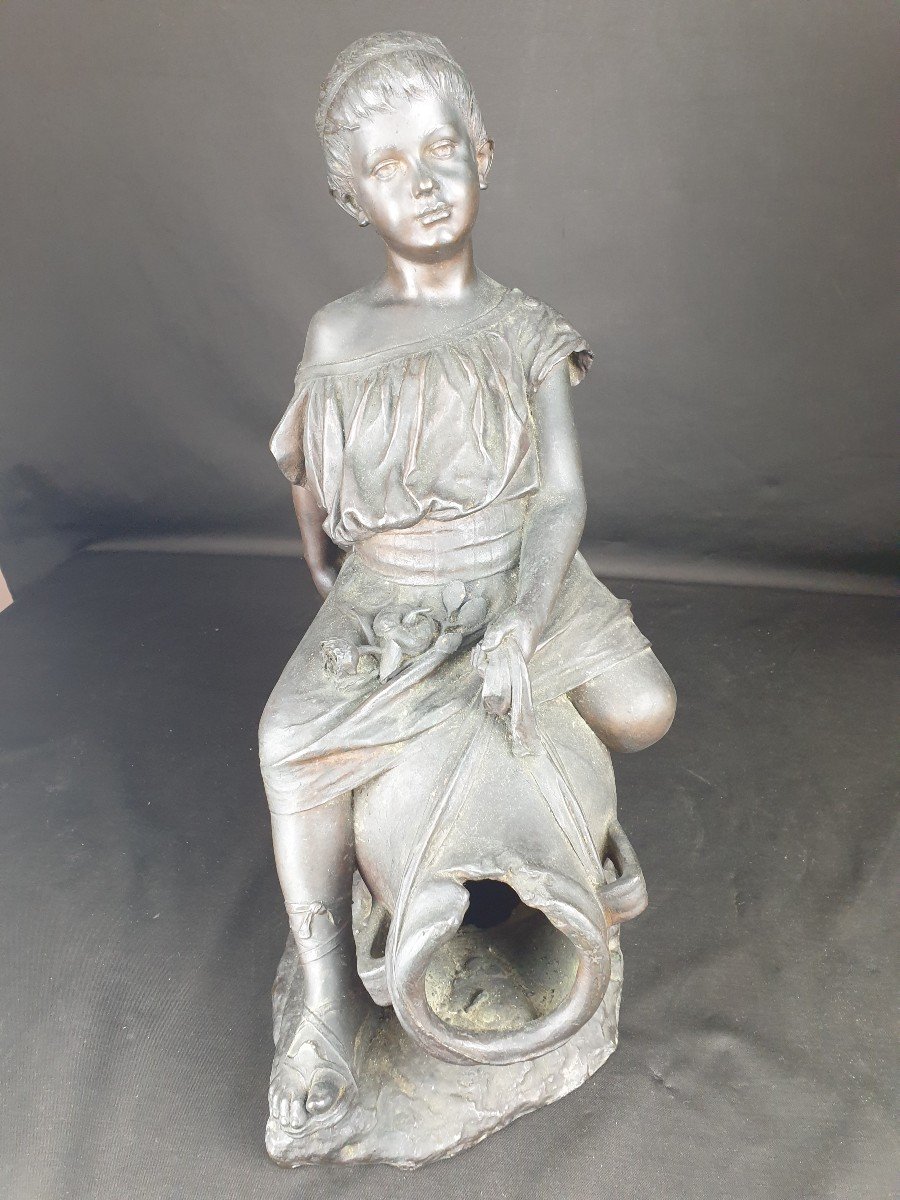 Fillette, Signée P. Fosca Du XIXe Siècle