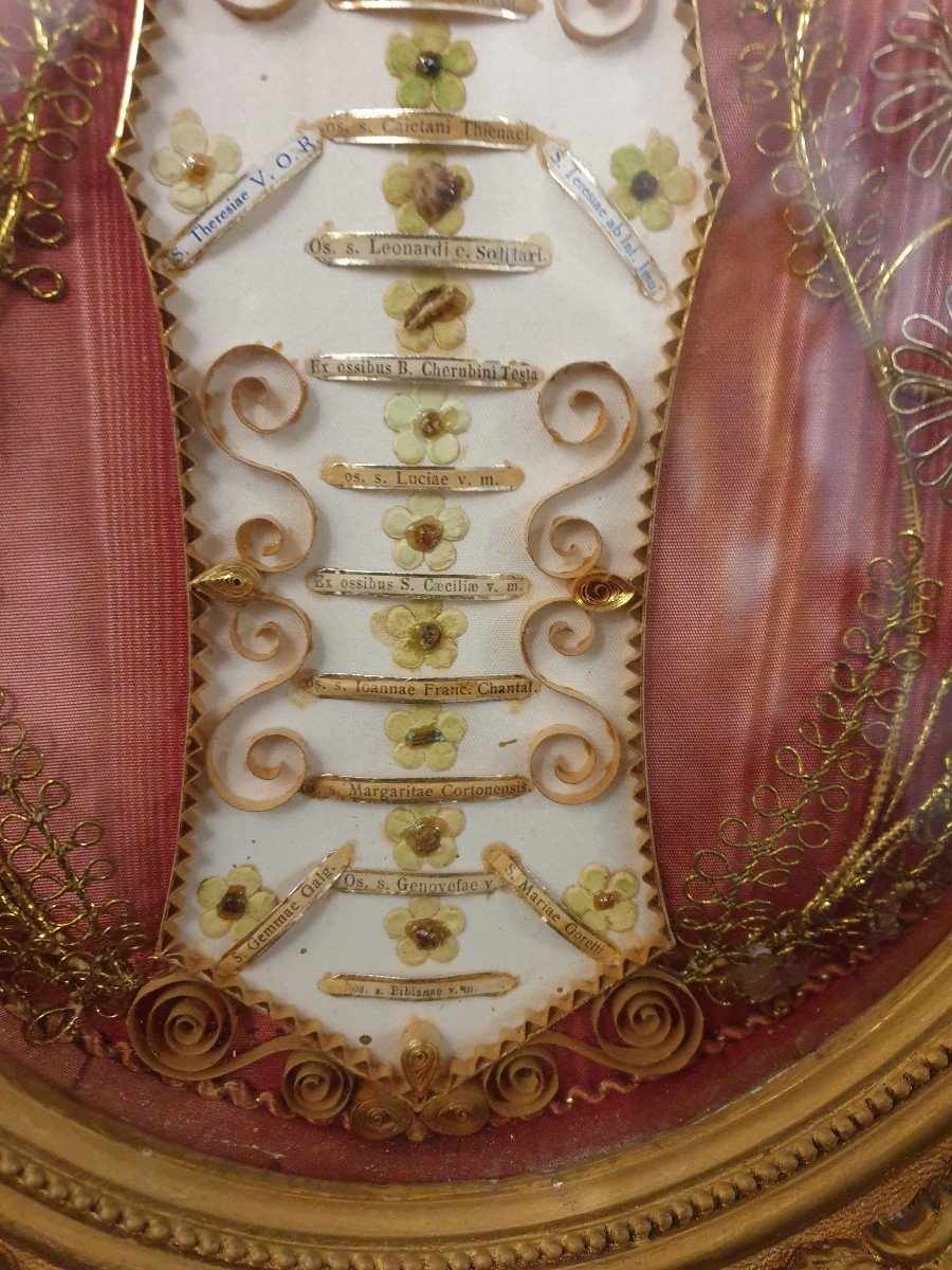 Cadre Doré Aux Reliques Du XIXe Siècle-photo-3