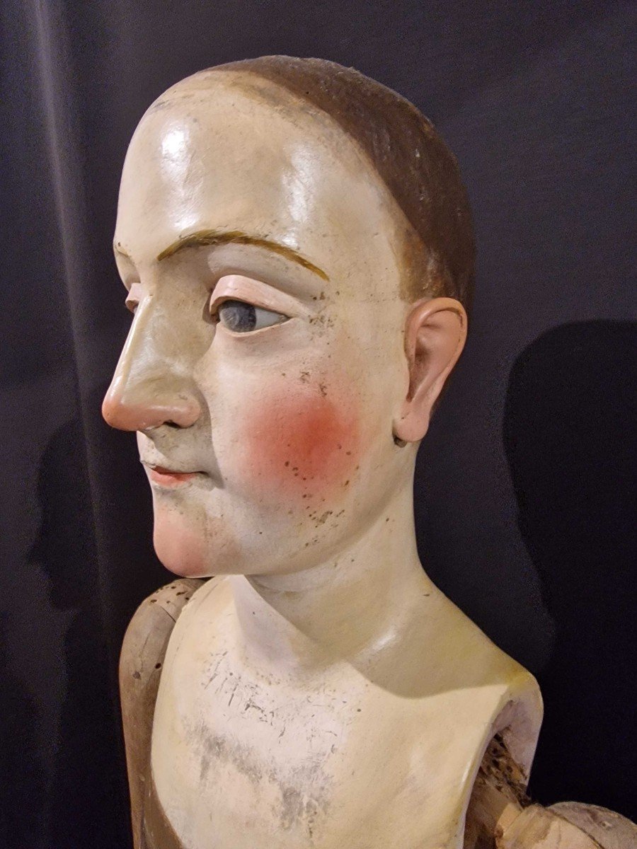 Mannequin, Sculpture En Bois Napolitaine Du XVIIIe Siècle-photo-2