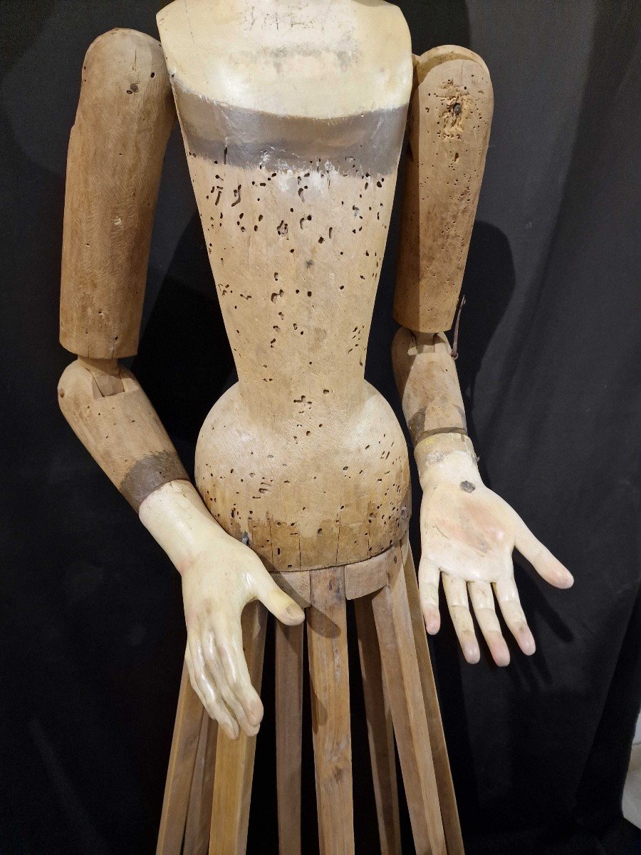 Mannequin, Sculpture En Bois Napolitaine Du XVIIIe Siècle-photo-5