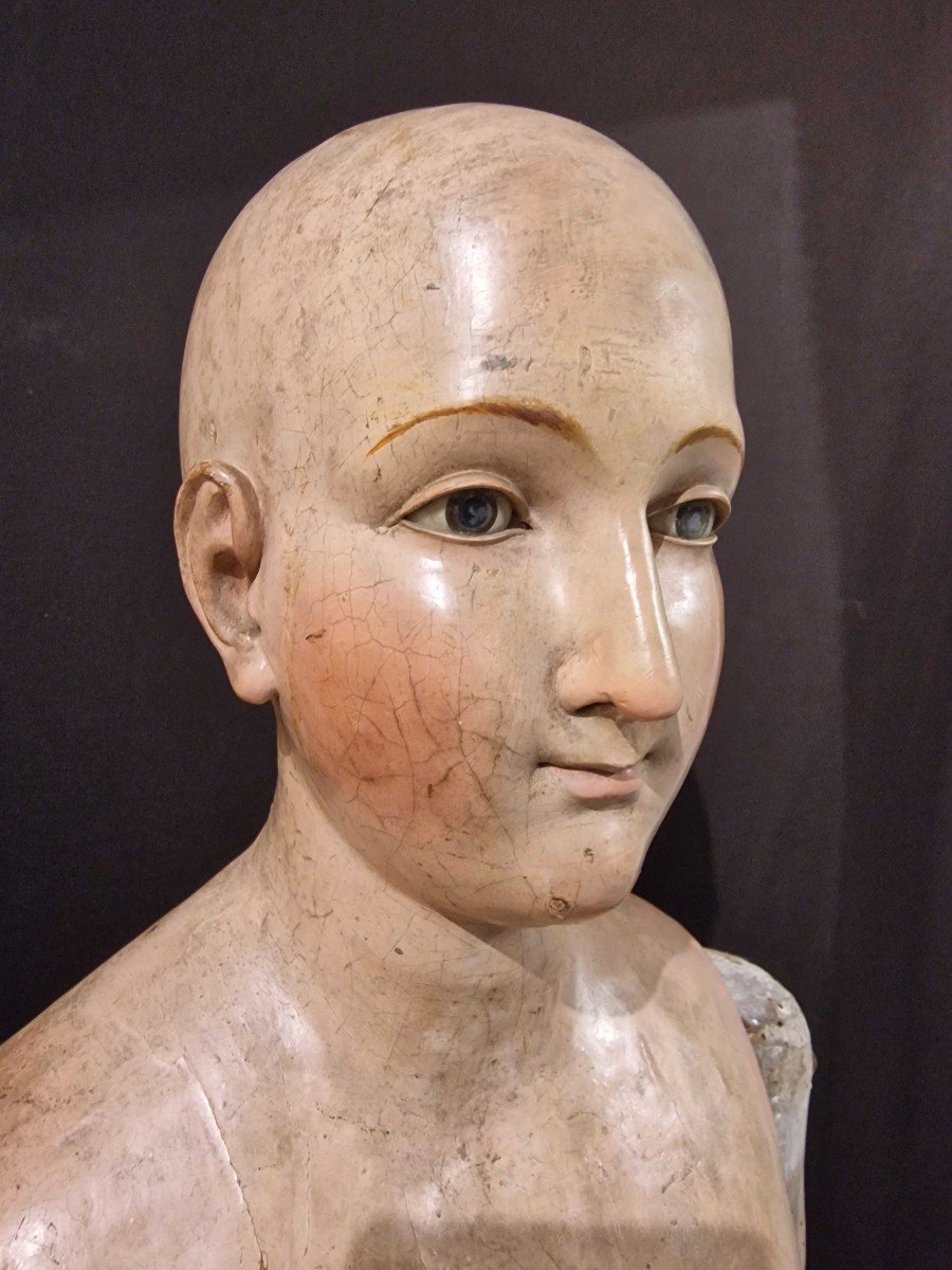 Mannequin, Sculpture En Bois Napolitaine Du XVIIIe Siècle-photo-2