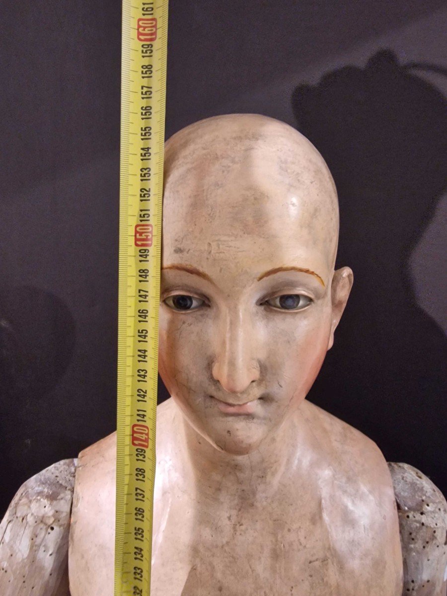 Mannequin, Sculpture En Bois Napolitaine Du XVIIIe Siècle-photo-4