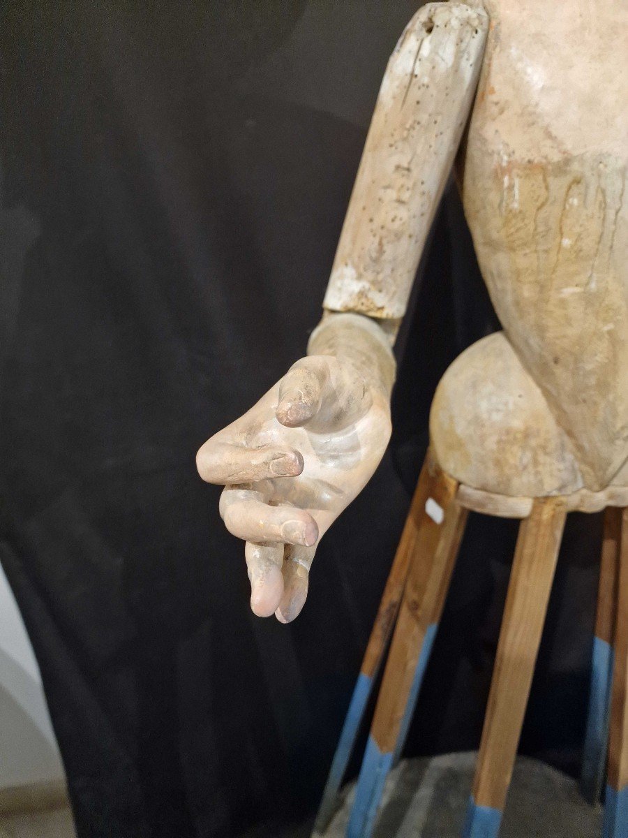 Mannequin, Sculpture En Bois Napolitaine Du XVIIIe Siècle-photo-2