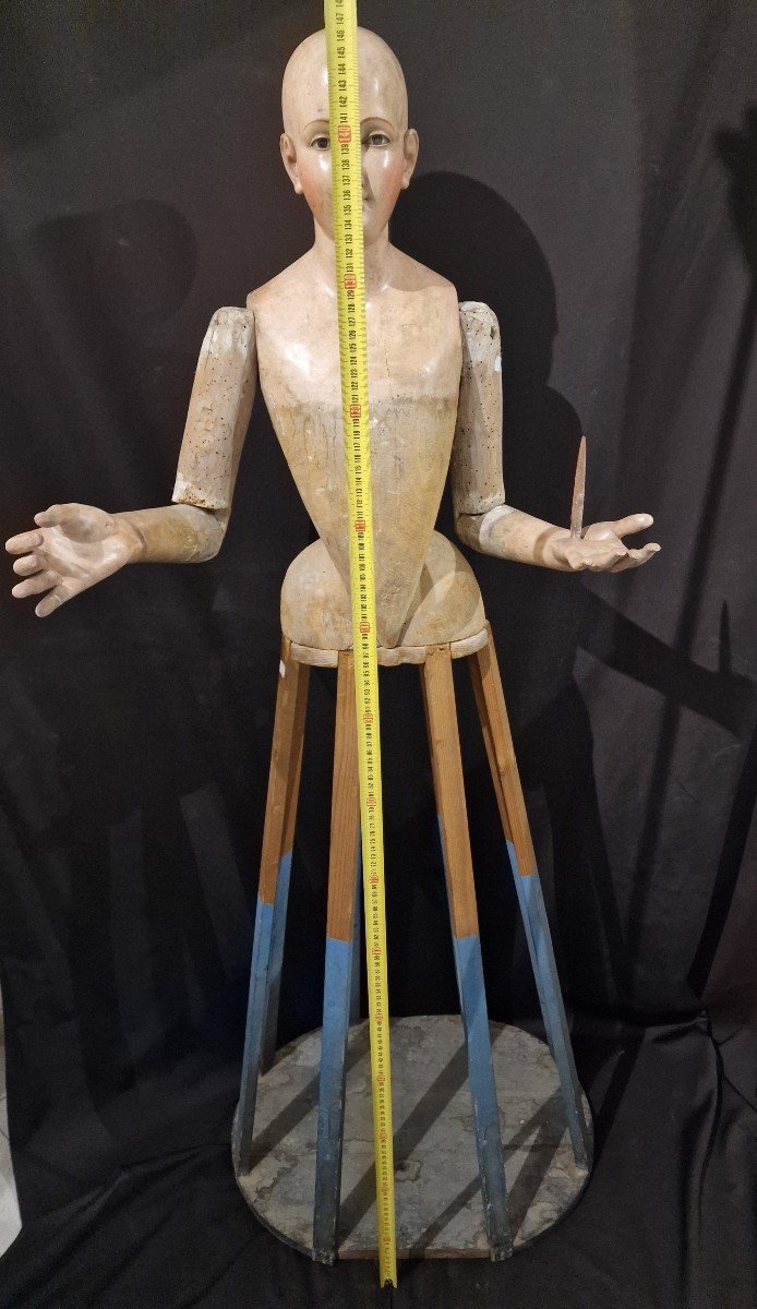 Mannequin, Sculpture En Bois Napolitaine Du XVIIIe Siècle-photo-6