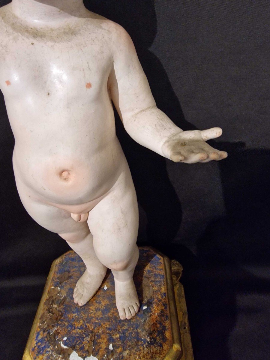 l'Enfant Jésus, Sculpture Napolitaine Du XVIIIe Siècle-photo-2