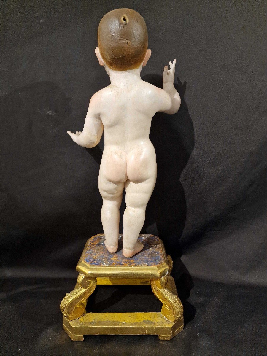 l'Enfant Jésus, Sculpture Napolitaine Du XVIIIe Siècle-photo-2