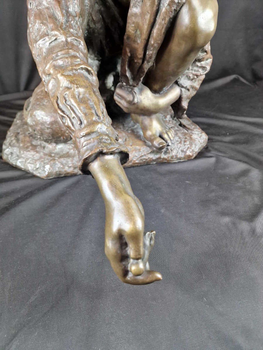  Enfant Joueur, Bronze XIXe Siècle-photo-3