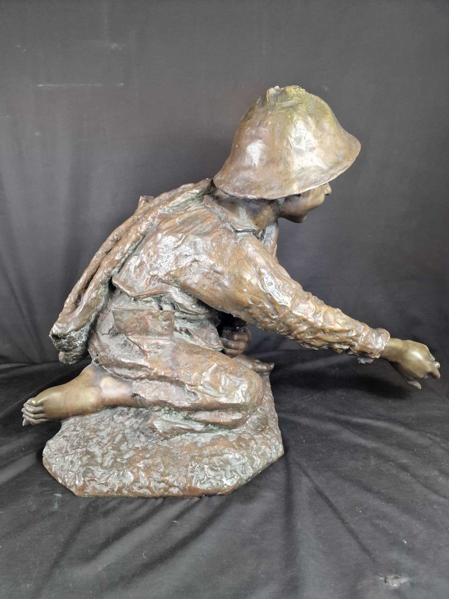  Enfant Joueur, Bronze XIXe Siècle-photo-1