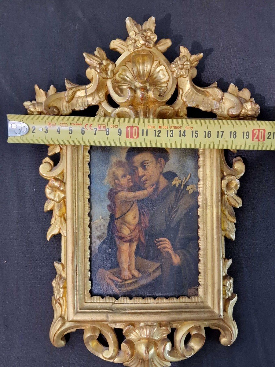 Saint Antoine à l'Enfant, Peint Sur Cuivre Du XVIIIe Siècle-photo-4