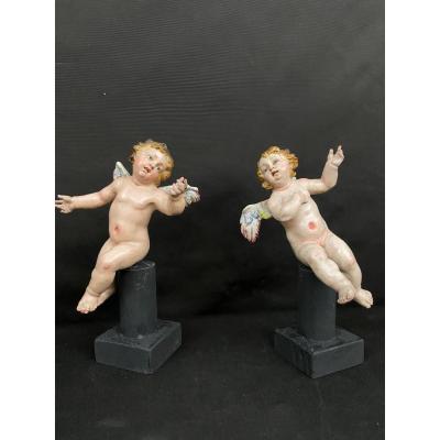 Anges En Terre Cuite Napolitaines Du XIX Siècle
