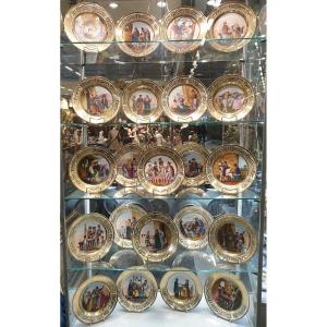Collections de 20 Assiettes En Porcelaine Napolitaines Signées Brandi 1840