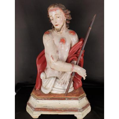 Ecce Homo Du XVIII Siècle, Sculpture Napolitaine
