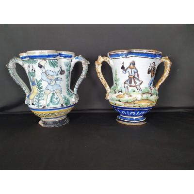 Paire de pichets napolitains 19ème siècle