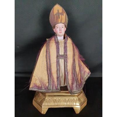 Sculpture Napolitaine De San Gennaro Du XIXe Siècle