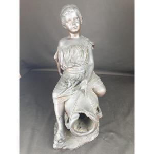 Fillette, Signée P. Fosca Du XIXe Siècle