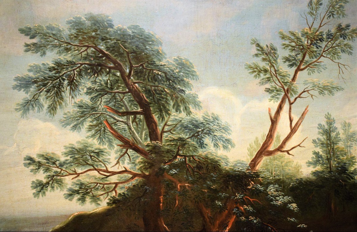 Paesaggio Lacustre con bosco e personaggi  Antonio Diziani (1737-1797)-photo-2