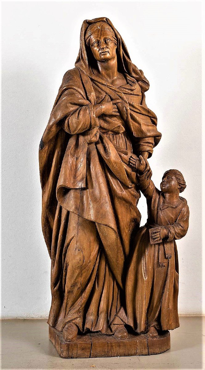 Sant'  Anna con Maria Bambina - scultura francese di fine '600-photo-2